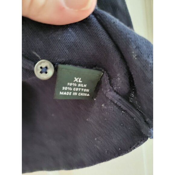 Brooks Brothers Women Silk blend Navy Blue Knit Sweater size XL Preppy old Money - Picture 5 of 7